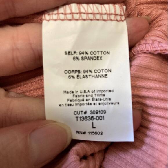 Lush Bandage Top in Ash Rose size L NWT New Crisscross Off-Shoulder - Picture 9 of 9